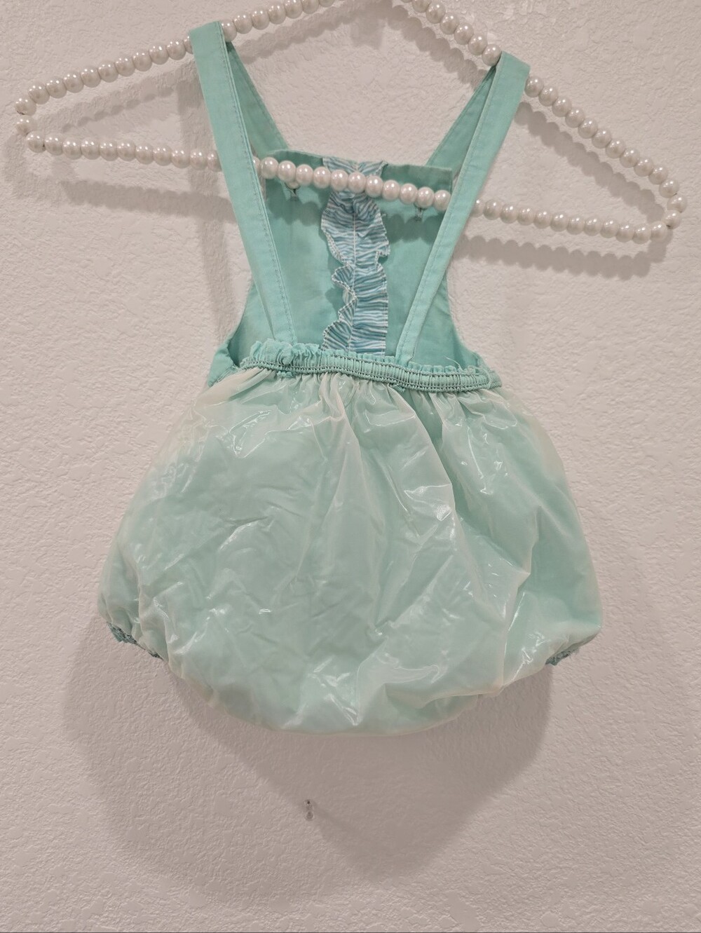 Vintage Toddle Time mint green baby bubble romper Diaper Cover Size 1 - Picture 4 of 11